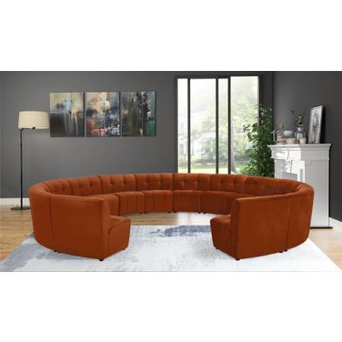 Limitless 14-Piece Velvet Modular Sectional In Cognac