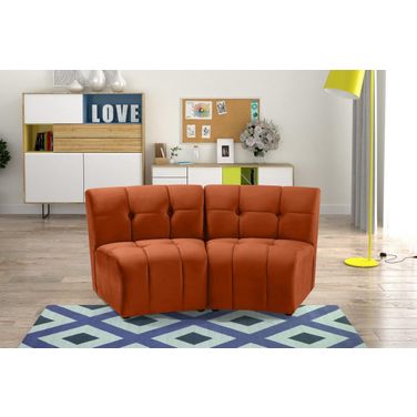 Limitless 2-Piece Velvet Modular Sectional In Cognac