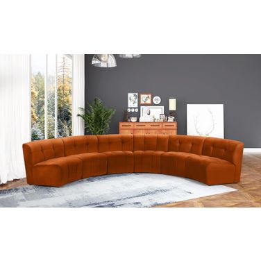 Limitless 6-Piece Velvet Modular Sectional In Cognac