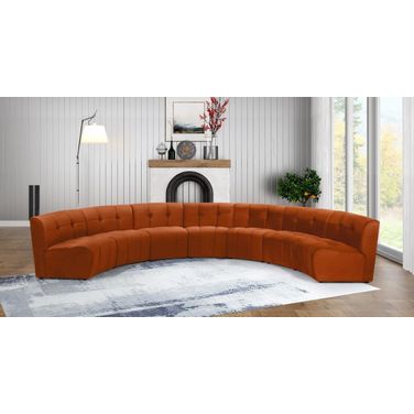 Limitless 7-Piece Velvet Modular Sectional In Cognac