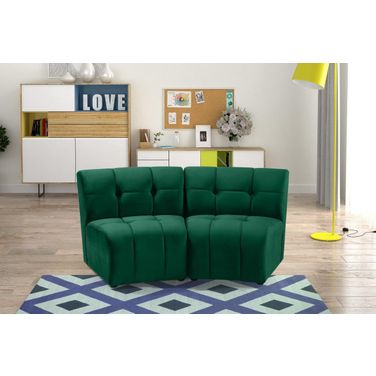 Limitless 2-Piece Velvet Modular Sectional In Green