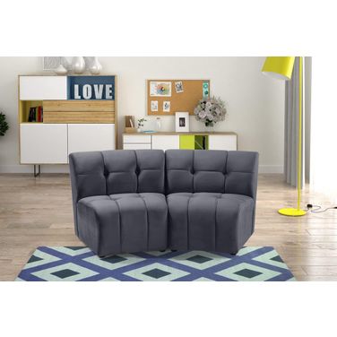 Limitless 2-Piece Velvet Modular Sectional In Grey