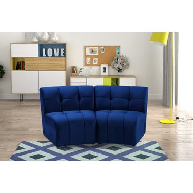 Limitless 2-Piece Velvet Modular Sectional In Navy