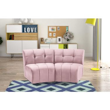 Limitless 2-Piece Velvet Modular Sectional In Pink