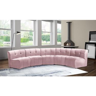 Limitless 5-Piece Velvet Modular Sectional In Pink