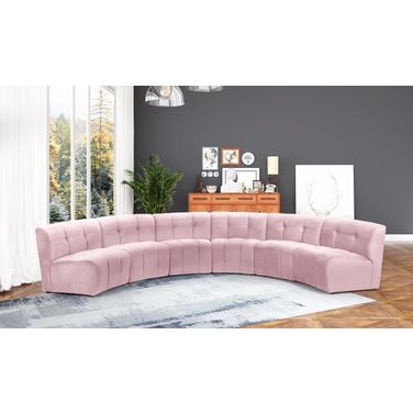 Limitless 6-Piece Velvet Modular Sectional In Pink