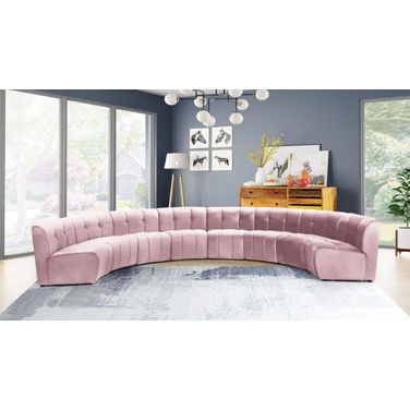 Limitless 8-Piece Velvet Modular Sectional In Pink
