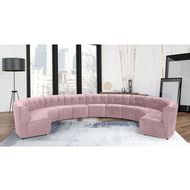 Limitless 11-Piece Velvet Modular Sectional In Pink