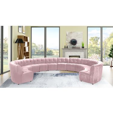 Limitless 12-Piece Velvet Modular Sectional In Pink