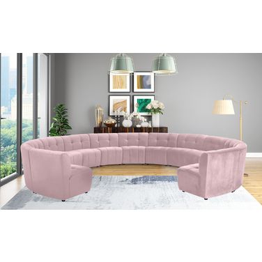 Limitless 13-Piece Velvet Modular Sectional In Pink