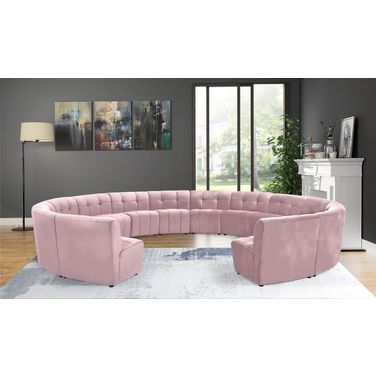 Limitless 14-Piece Velvet Modular Sectional In Pink