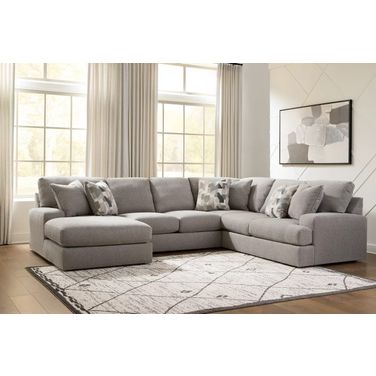 Lindon 3-Piece Sectional with LAF Chaise In Smoke