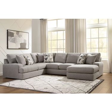 Lindon 3-Piece Sectional with RAF Chaise In Smoke