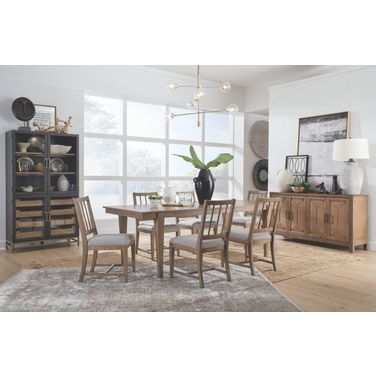 Lindon Extendable Rectangular Dining Set In Belgian Wheat