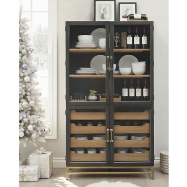 Lindon Two Tone Cabinet In Coffee Bean
