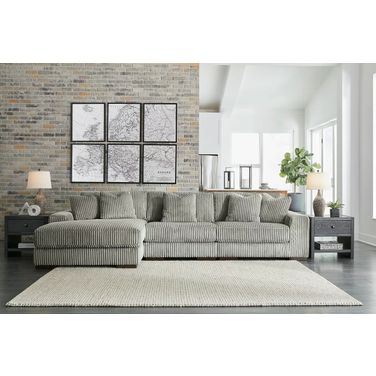 Lindyn 3-Piece LAF Sectional With Chaise In Fog
