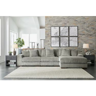 Lindyn 3-Piece RAF Sectional With Chaise In Fog