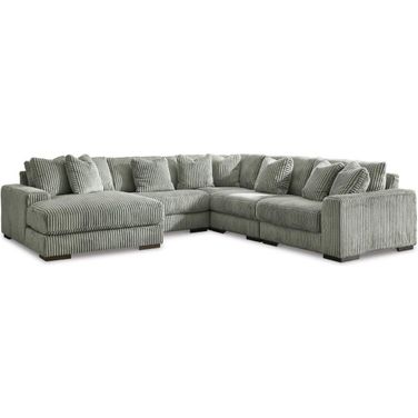 Lindyn 5-Piece LAF Sectional With Chaise In Fog