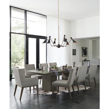 Linea Rectangular Dining Room Set in Cerused Charcoal