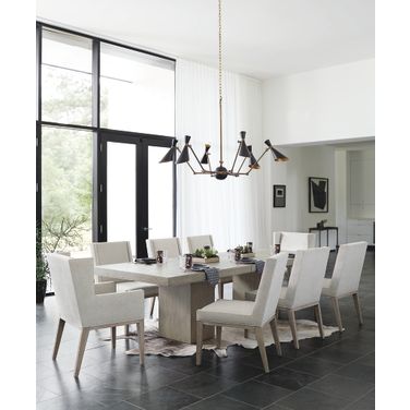 Linea Rectangular Dining Room Set in Cerused Greige