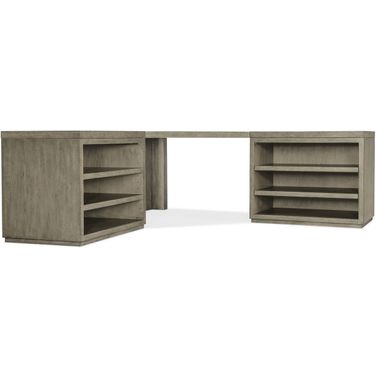 Linville Falls Corner Desk With Two Open Desk Cabinets