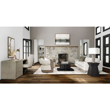 Linville Falls Medium Wood 84" Home Office Set with Lateral File Cabinet