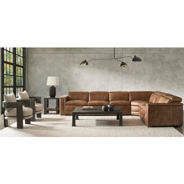 Lioni 4-Piece Leather Power Motion Sectional In Brown