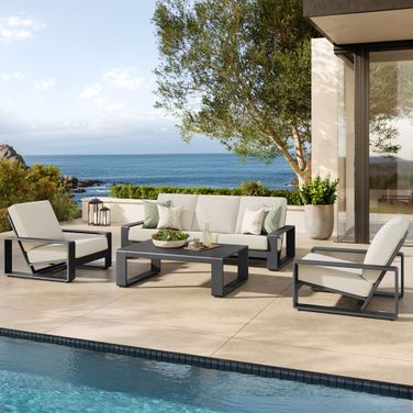 Lirienne 4-Piece Outdoor Patio Aluminum Furniture Set In Cream