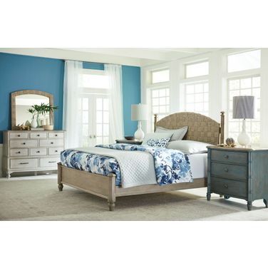 Litchfield Tinted Natural Currituck Low Poster Bedroom Set