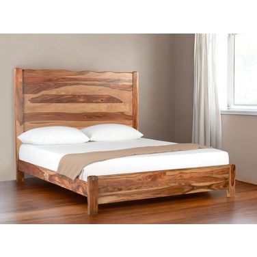 Live Edge Solid Wood King Bed Frame In Brown