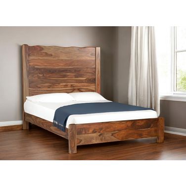 Live Edge Solid Wood Queen Bed Frame In Brown