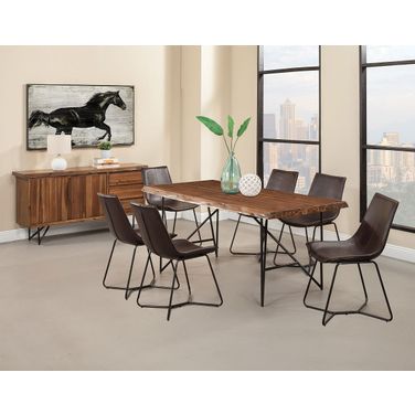 Live Edge Walnut Rectangular Dining Room Set