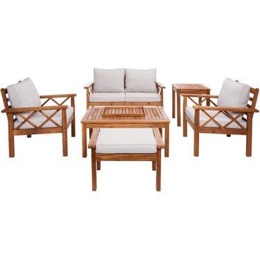 Loanna 6 Piece Outdoor Living Set In Light Grey