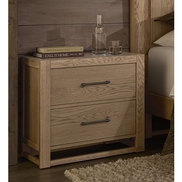 Lodge and Loft 2 Drawer Nightstand In Blond Oak