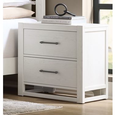 Lodge and Loft 2 Drawer Nightstand In Soft White