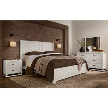 Lodge and Loft Radius Poster Bedroom Set In Soft White