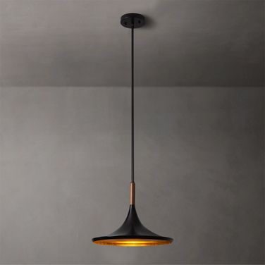 Lodi Pendant Light Large In Matte Black and Walnut