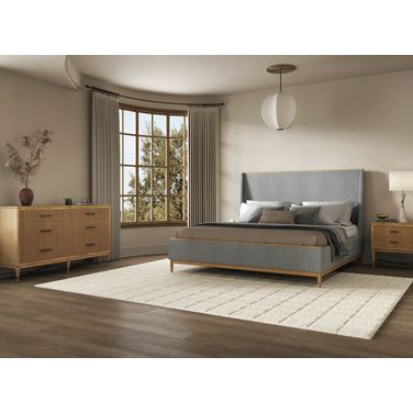 Loft Upholstered Bedroom Set In Natural Maple