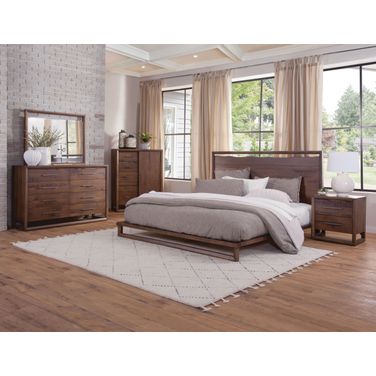 Lofton Mocha Wood Platform Bedroom Set