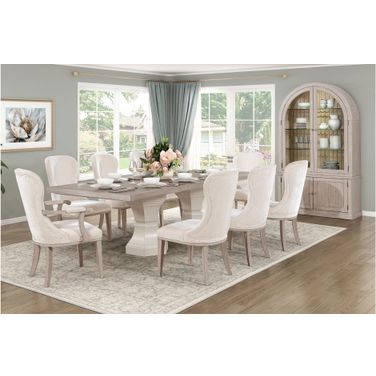 Lofton Rectangular Dining Set In Natural and White