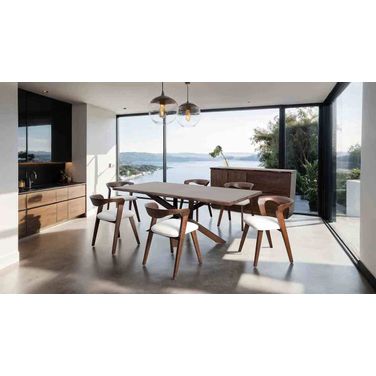 Logstor Dining Room Set In Rich Walnut