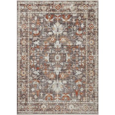 Loloi Bonney 1'6" x 1'6" Rug In Charcoal And Spice