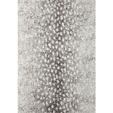 Loloi II Bliss Shag Grey and White 2'-7" x 12'-0" Runner Rug BLISBLS-01GYWH27C0