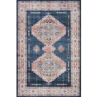 Loloi II Heidi Denim and Blush 8'-6" x 11'-6" Area Rug