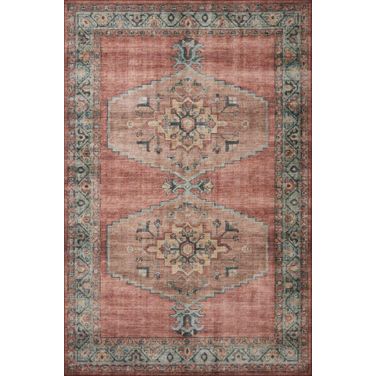 Loloi II Heidi Spice and Aqua 8'-6" x 11'-6" Area Rug