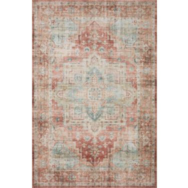 Loloi II Heidi Terracotta and Aqua 2'-6" x 11'-6" Runner Rug