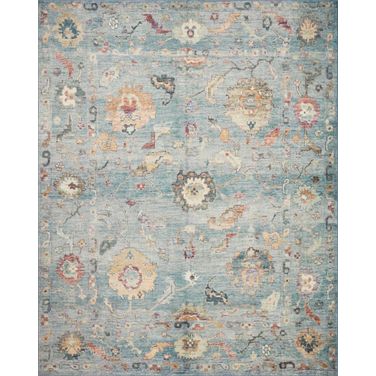 Loloi II Margot Denim and Multi 2'-6" x 9'-6" Runner Rug