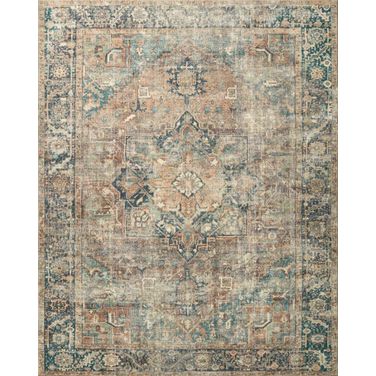 Loloi II Margot Terracotta and Lagoon 2'-6" x 7'-6" Runner Rug