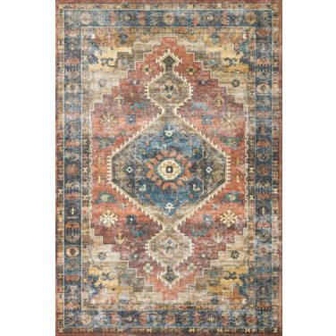 Loloi II Skye Rust and Blue 9'-0" x 12'-0" Area Rug