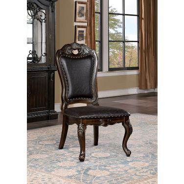 Lombardy Side Chair Set of 2 In Walnut and Dark Brown